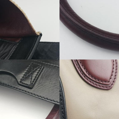 Celine Luggage Mini Shopper Black X Beige X Wine Red Leather W-at-0181 W-up-0181