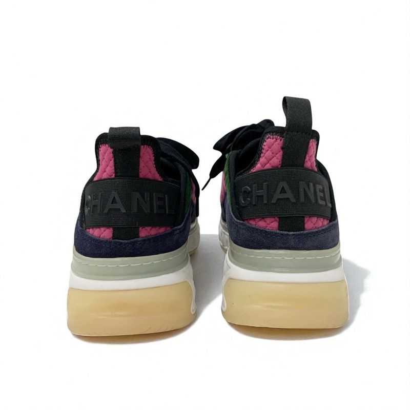 Chanel Sneakers Shoes Fabric Suede Pink Here Mark Logo
