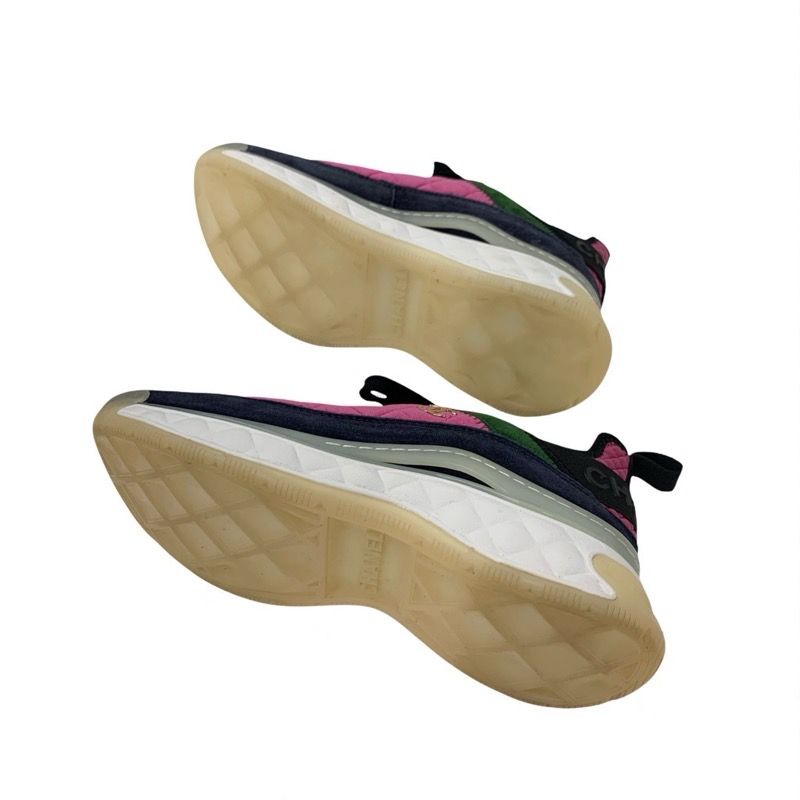 Chanel Sneakers Shoes Fabric Suede Pink Here Mark Logo