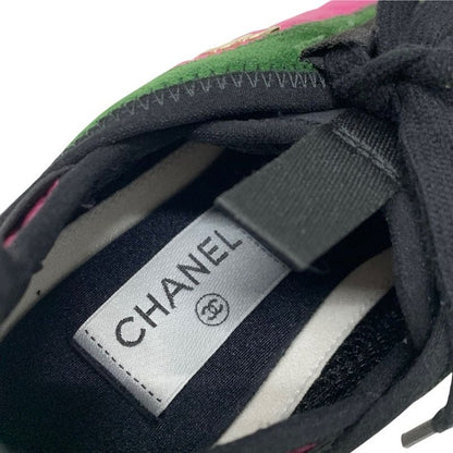 Chanel Sneakers Shoes Fabric Suede Pink Here Mark Logo