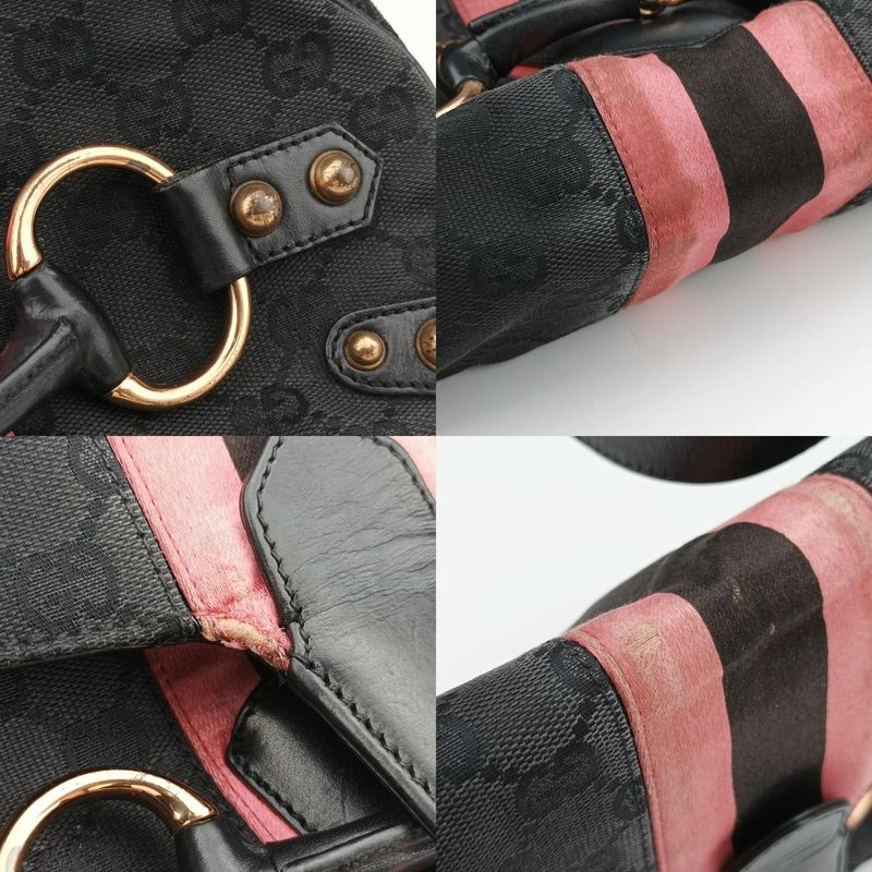 Gucci Horsebit Black Canvas And Velour 129699