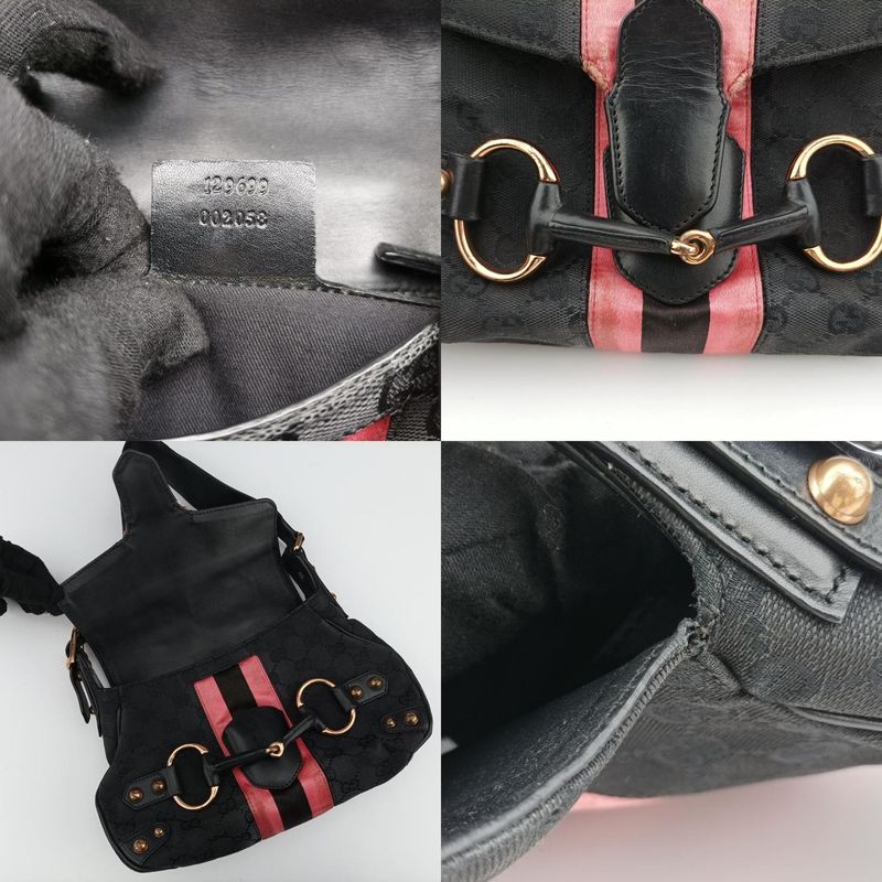 Gucci Horsebit Black Canvas And Velour 129699