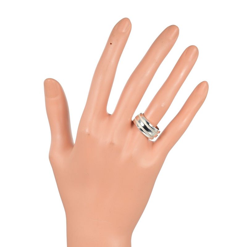 Tiffany & Co Atlas Grooved Double Line 925 Silver 11.5 Unisex 9.53g Ring