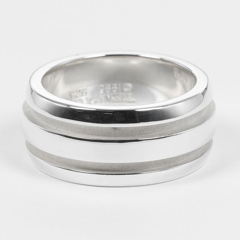 Tiffany & Co Atlas Grooved Double Line 925 Silver 11.5 Unisex 9.53g Ring