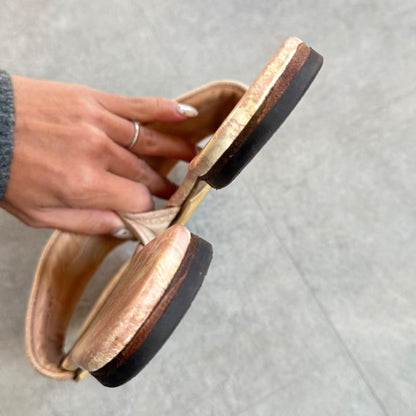 Christian Dior Dway Slide Sandals Embroidered Cotton Flat Sandals Mules 38 1 2