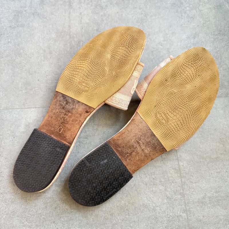 Christian Dior Dway Slide Sandals Embroidered Cotton Flat Sandals Mules 38 1 2