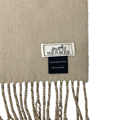 Hermes Recto Verso Cashmere Brown Beige Scarf Shawl Logo