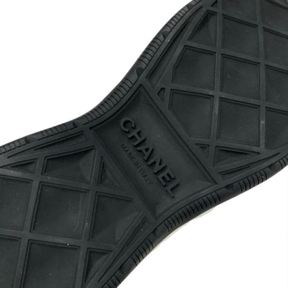 Chanel Sneakers Shoes Suede Fabric Pink Black Here Mark Logo