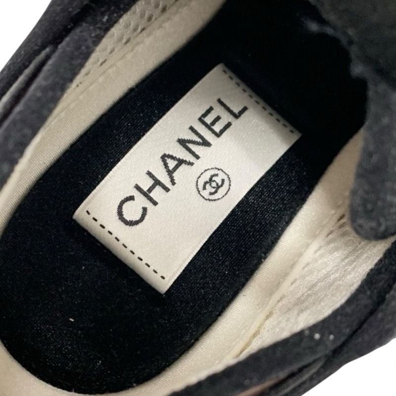 Chanel Sneakers Shoes Suede Fabric Pink Black Here Mark Logo