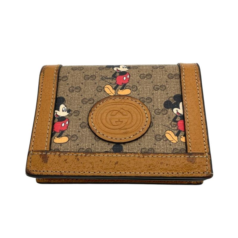 Gucci Disney Mickey Mouse Fold Wallet 602534 Brown