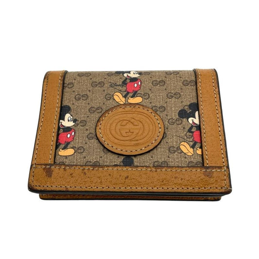 Gucci Disney Mickey Mouse Fold Wallet 602534 Brown