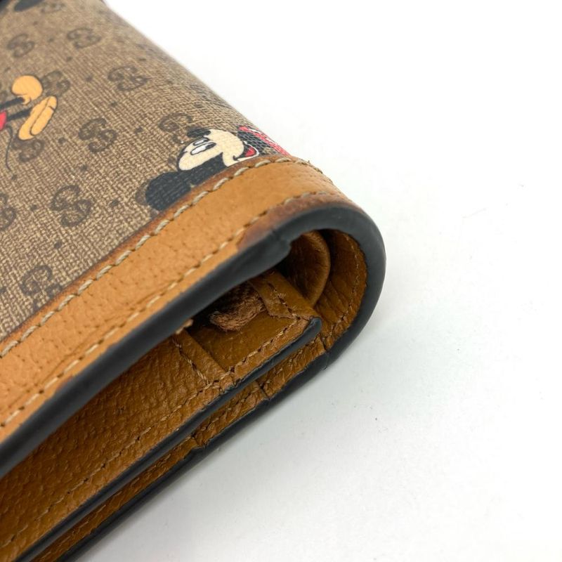 Gucci Disney Mickey Mouse Fold Wallet 602534 Brown