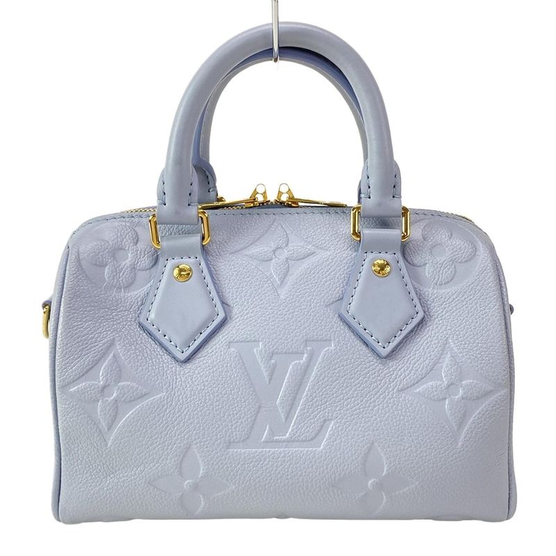 Louis Vuitton Monogram Empreinte Speedy Bandoliere 20 M46484 Blue Leather