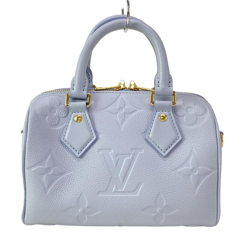Louis Vuitton Monogram Empreinte Speedy Bandoliere 20 M46484 Blue Leather