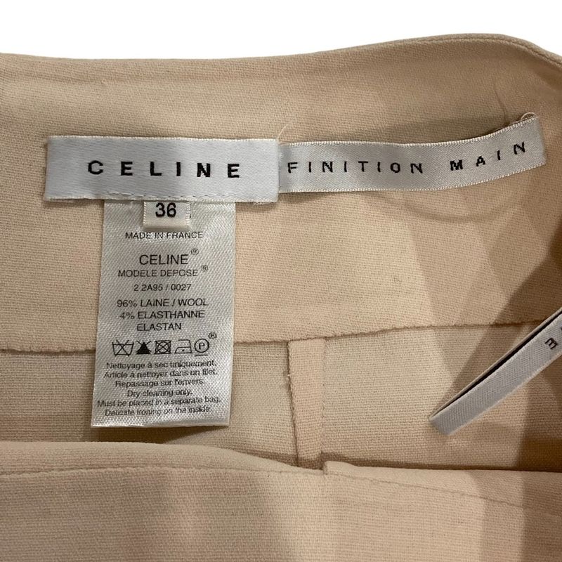 Celine Stretch Knee-length Wool Skirt Size 36 Beige Women Used