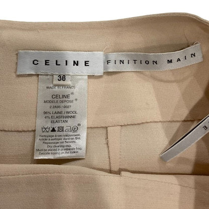 Celine Stretch Knee-length Wool Skirt Size 36 Beige Women Used