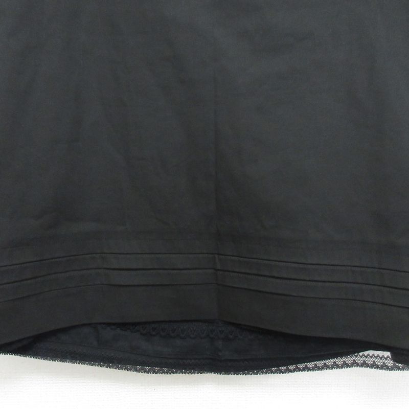 Prada Stretch Round Hem Knee Length Trapeze Skirt Size 44 Black Women's Used