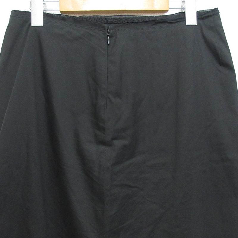 Prada Stretch Round Hem Knee Length Trapeze Skirt Size 44 Black Women's Used