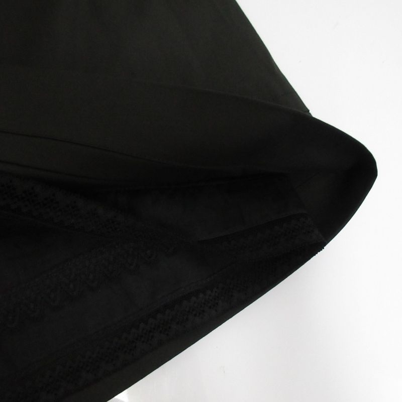 Prada Stretch Round Hem Knee Length Trapeze Skirt Size 44 Black Women's Used