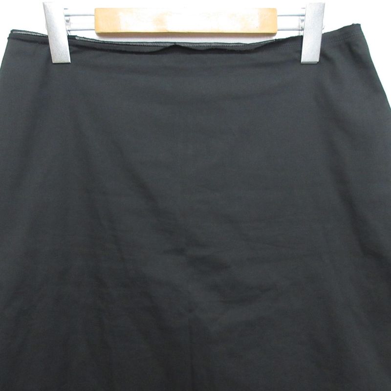 Prada Stretch Round Hem Knee Length Trapeze Skirt Size 44 Black Women's Used