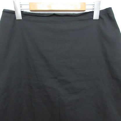 Prada Stretch Round Hem Knee Length Trapeze Skirt Size 44 Black Women's Used