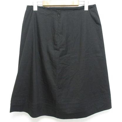 Prada Stretch Round Hem Knee Length Trapeze Skirt Size 44 Black Women's Used
