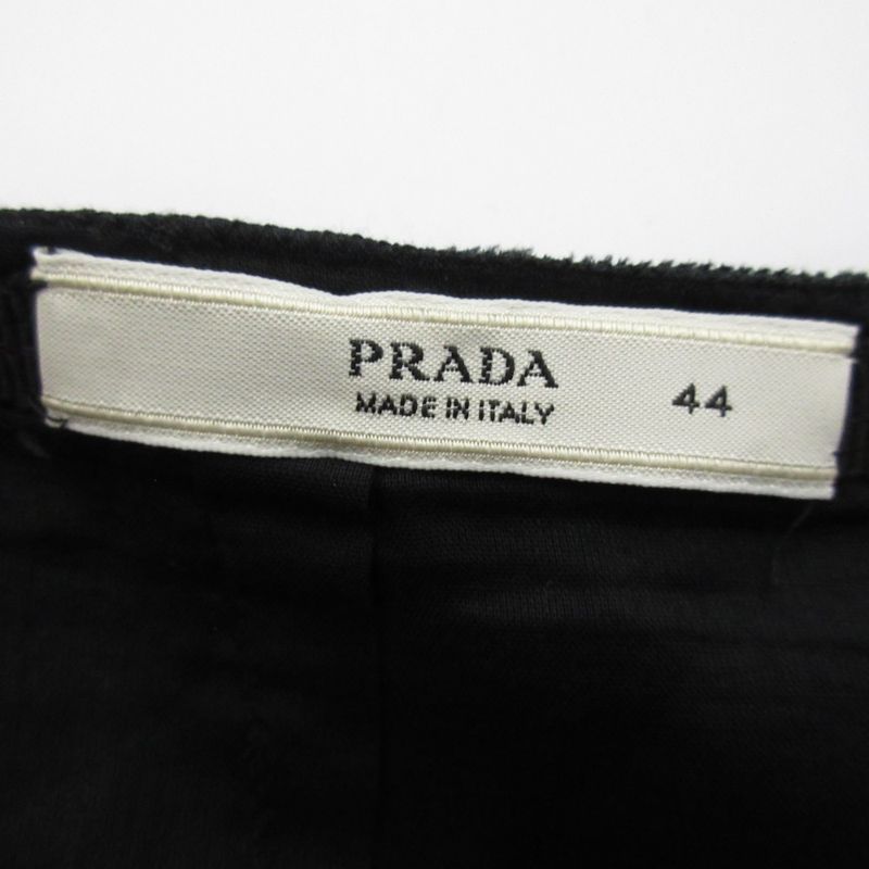 Prada Stretch Round Hem Knee Length Trapeze Skirt Size 44 Black Women's Used