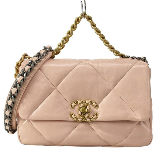 Chanel Shoulder Bag Chanel 19 As1160 Light Pink Metal Serial Plate / Chain