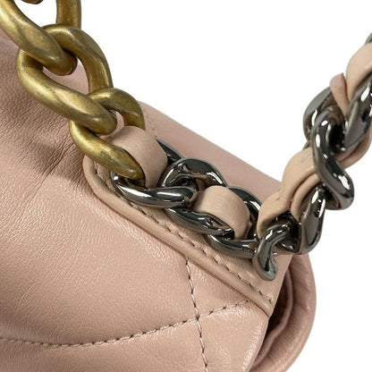 Chanel Shoulder Bag Chanel 19 As1160 Light Pink Metal Serial Plate / Chain