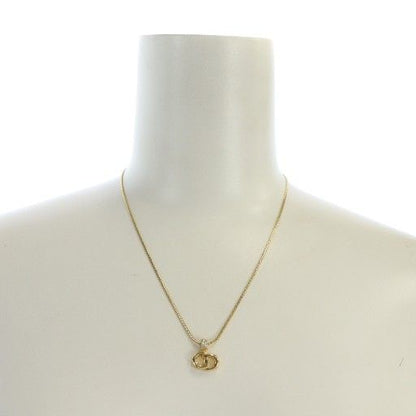 Christian DIOR Necklace Accessories Pendant Logo Stone Gold Color - GY11 MQ - OH