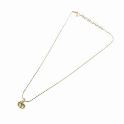 Christian DIOR Necklace Accessories Pendant Logo Stone Gold Color - GY11 MQ - OH