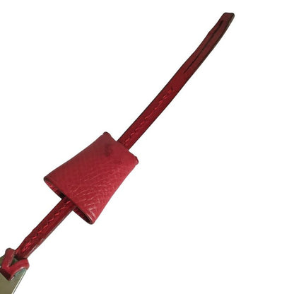 Good Hermes Leather Mini Clochette Charm Accessory Red Ladies Used