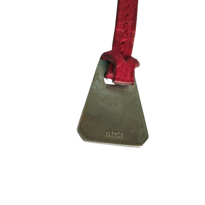 Good Hermes Leather Mini Clochette Charm Accessory Red Ladies Used