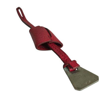 Good Hermes Leather Mini Clochette Charm Accessory Red Ladies Used