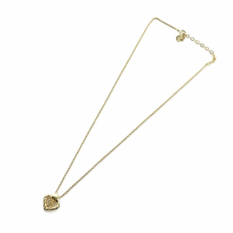 Christian DIOR Necklace Accessories Pendant Heart Logo Gold Color - GY11 MQ - OH