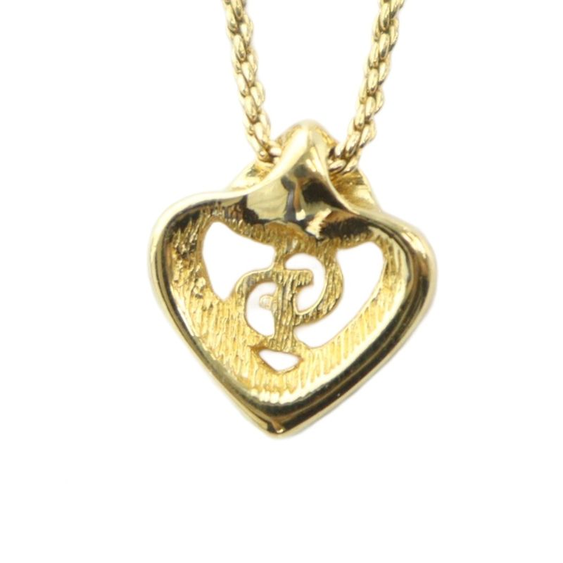 Christian DIOR Necklace Accessories Pendant Heart Logo Gold Color - GY11 MQ - OH