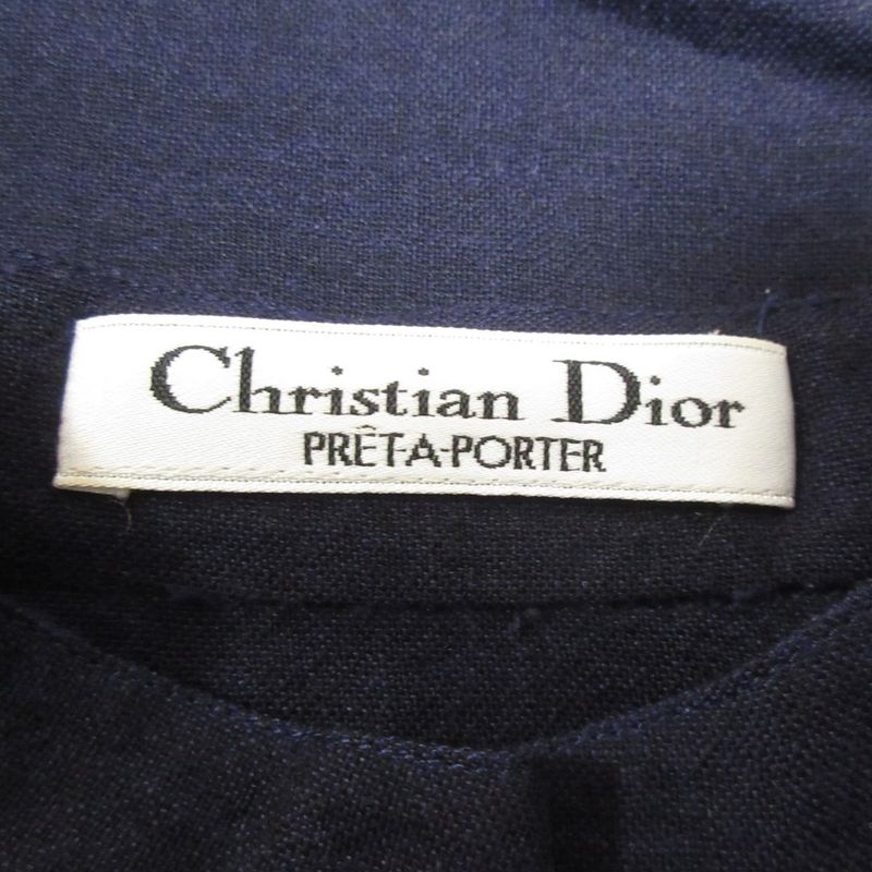 Christian Dior Vintage Stand Collar Long Sleeve Blouse Pullover Cut and Sewn