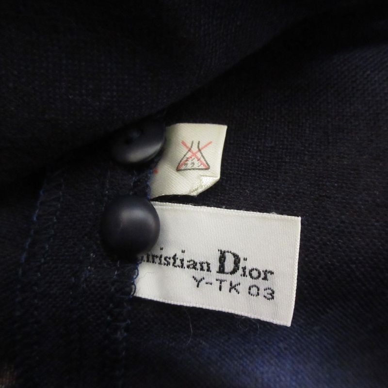 Christian Dior Vintage Stand Collar Long Sleeve Blouse Pullover Cut and Sewn