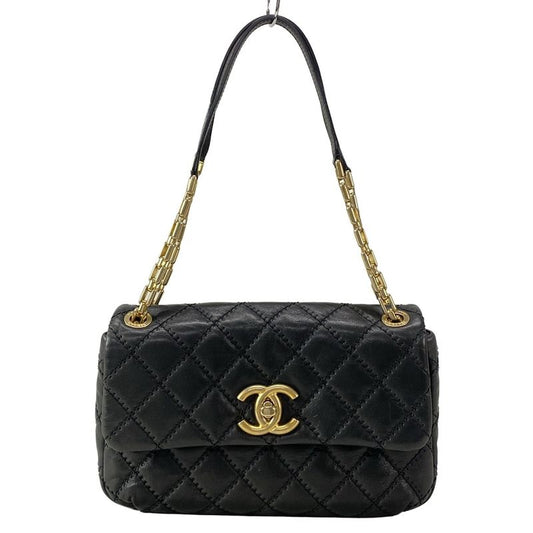 Chanel Shoulder Bag Wild Stitching/matelasse Black Flap Bag/chain Shoulder/matt
