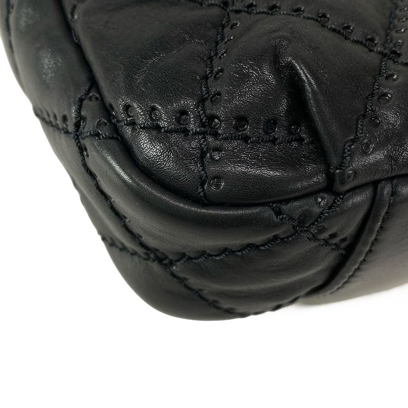 Chanel Shoulder Bag Wild Stitching/matelasse Black Flap Bag/chain Shoulder/matt