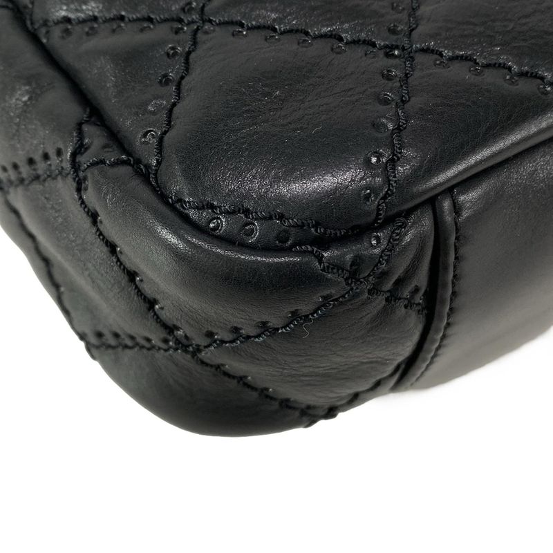 Chanel Shoulder Bag Wild Stitching/matelasse Black Flap Bag/chain Shoulder/matt