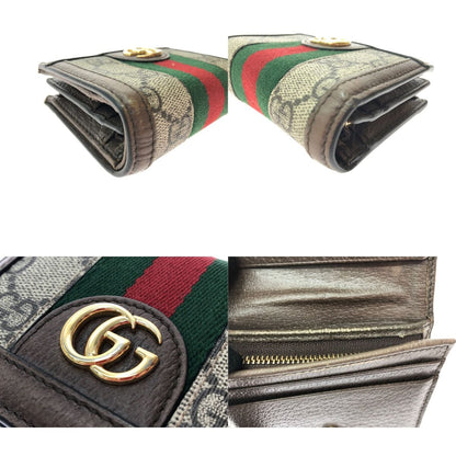 Gucci Women's Bifold Wallet Compact Wallet GG Supreme Ophidia GG