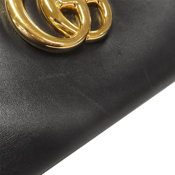 Gucci Shoulder Bag GG Marmont Ally Leather Black Gold Hardware Black Tote Bag