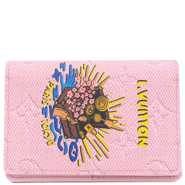 Louis Vuitton Card Case Organizer de Poche Monogram Canvas Pink Card Holder