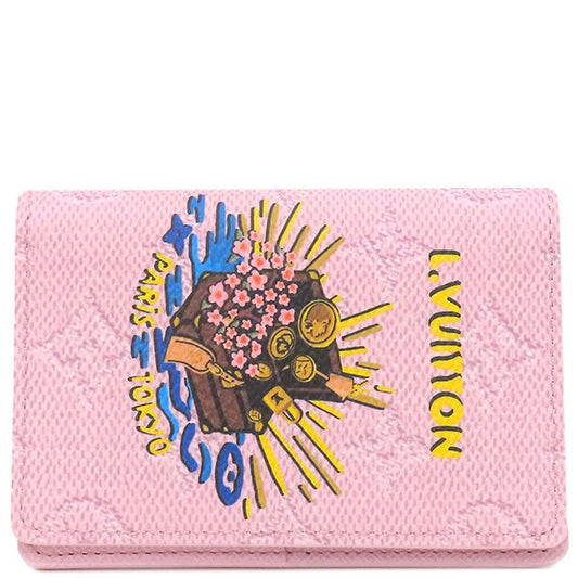Louis Vuitton Card Case Organizer de Poche Monogram Canvas Pink Card Holder
