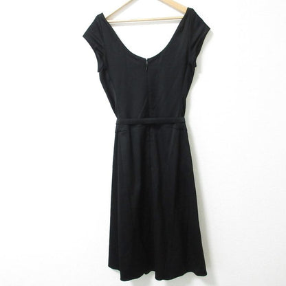 Celine Sleeveless Knee Length Midi Length Belted Flared Dress Black Women Used