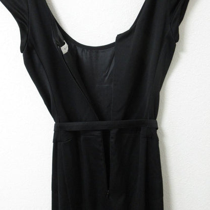 Celine Sleeveless Knee Length Midi Length Belted Flared Dress Black Women Used