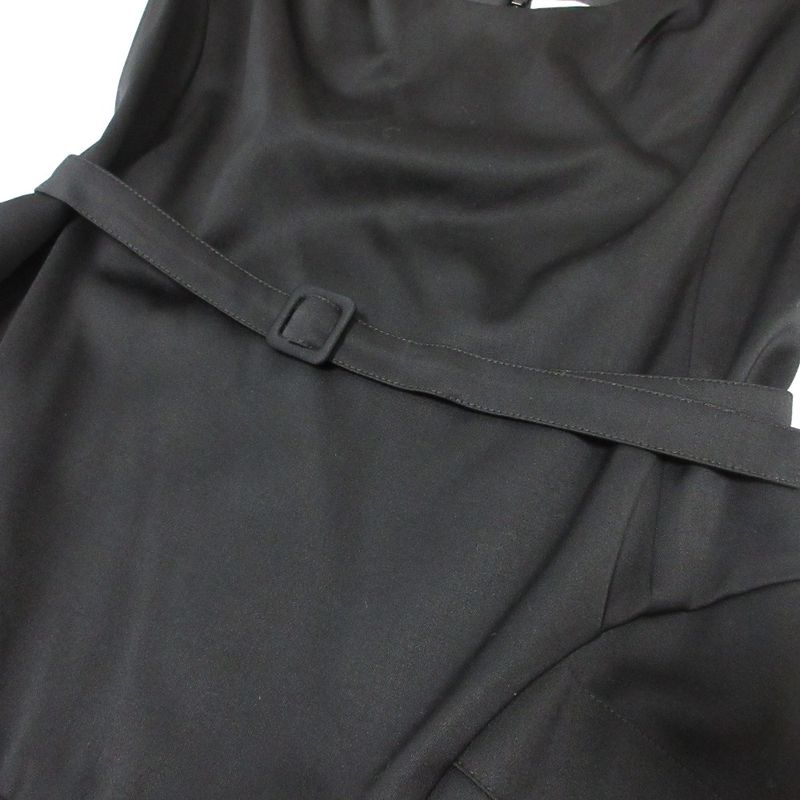 Celine Sleeveless Knee Length Midi Length Belted Flared Dress Black Women Used