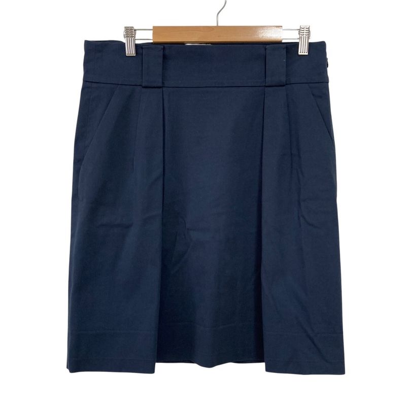 Prada Knee Length Cotton Twill Skirt Size 42 Navy Women Used