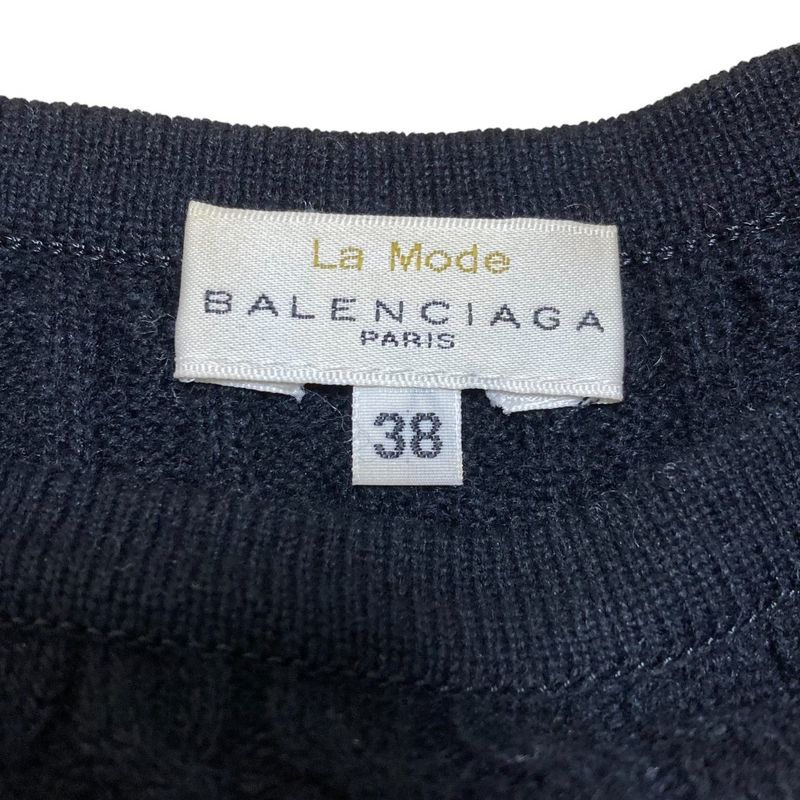 LA Mode Balenciaga LA Mode Balenciaga Cubic Sleeve Knee Length Cable Knit Dress